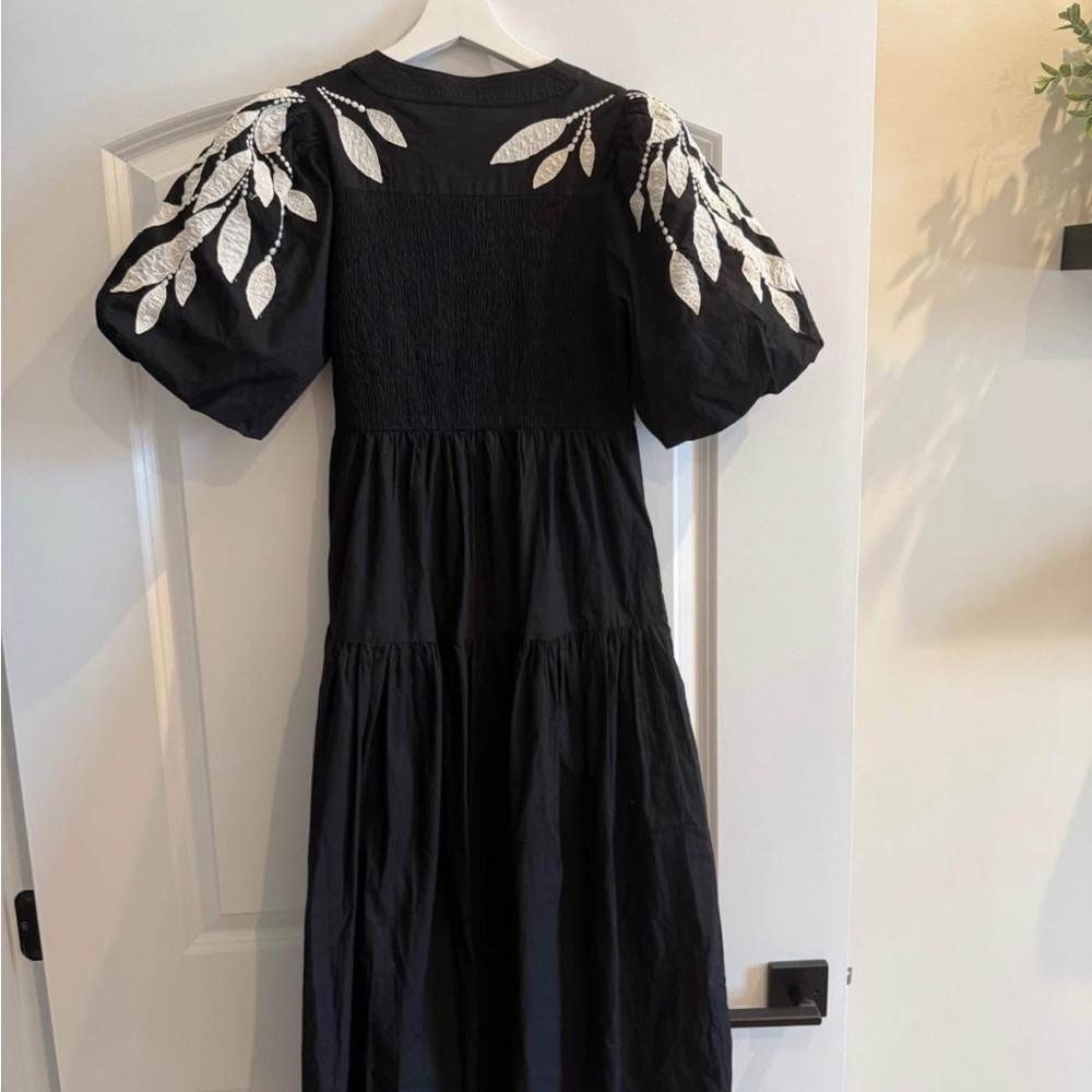 Anthropologie Black and White Embroidered Dress - Picture 6 of 8